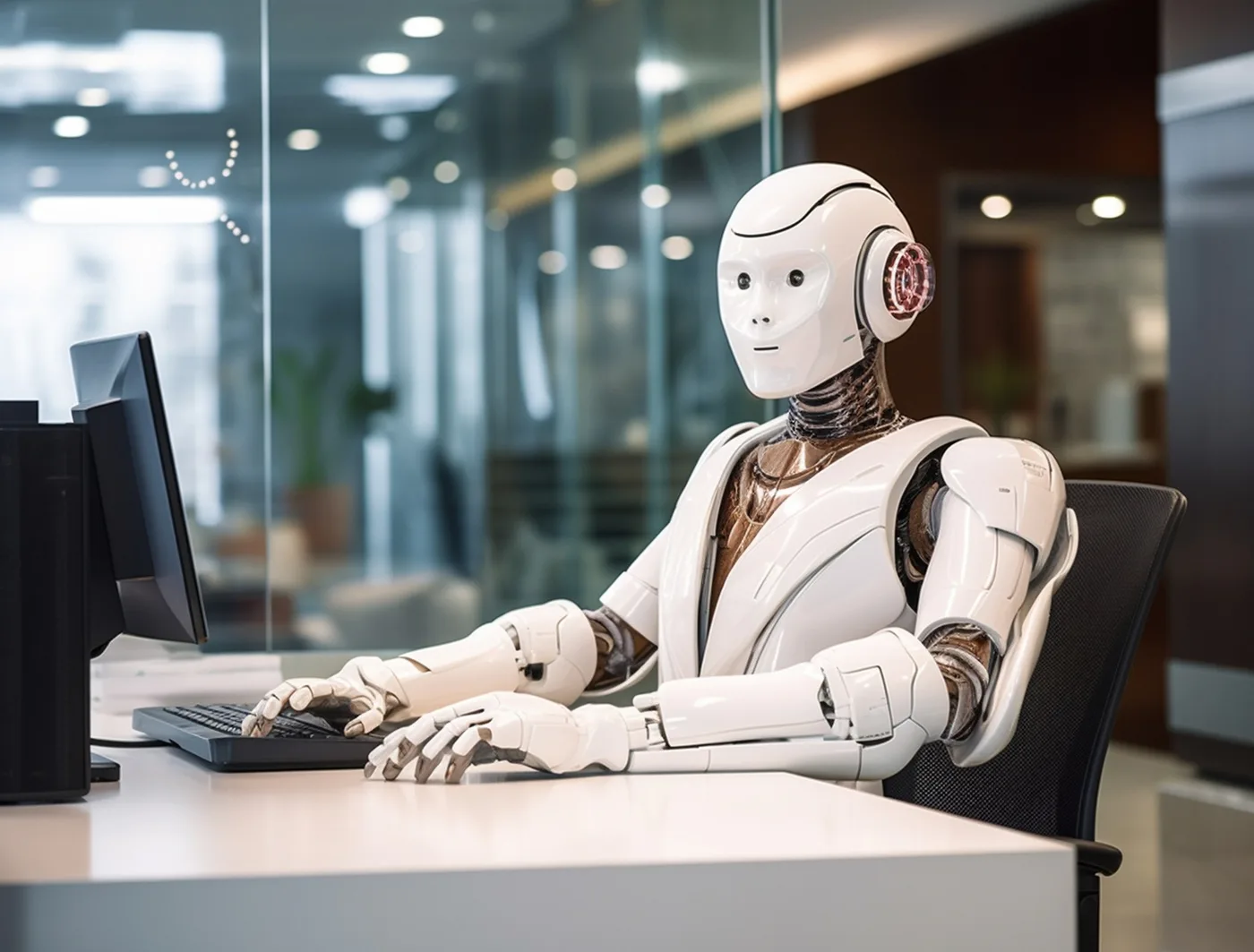 DigitzLab robot working at its computer