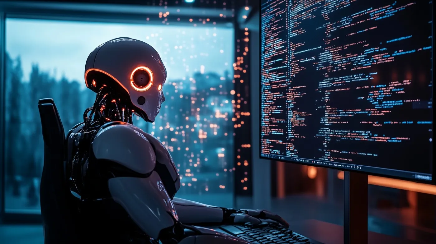 Robot writing code